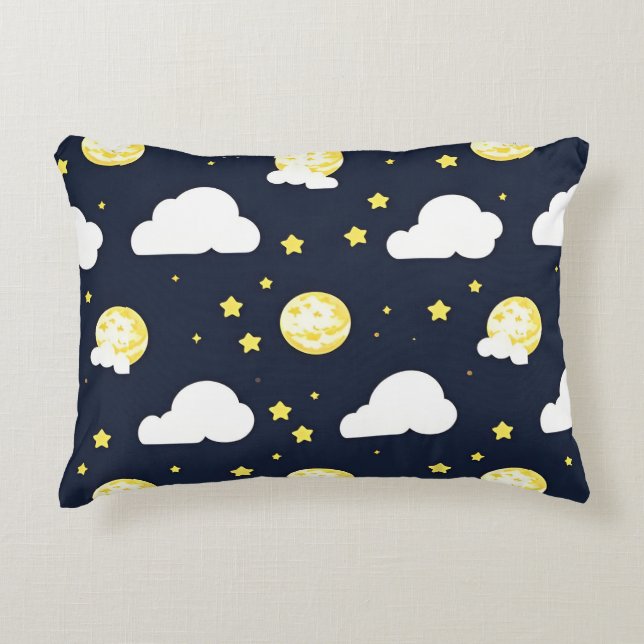 Cojín Decorativo Patrón de cielo nocturno (Anverso)