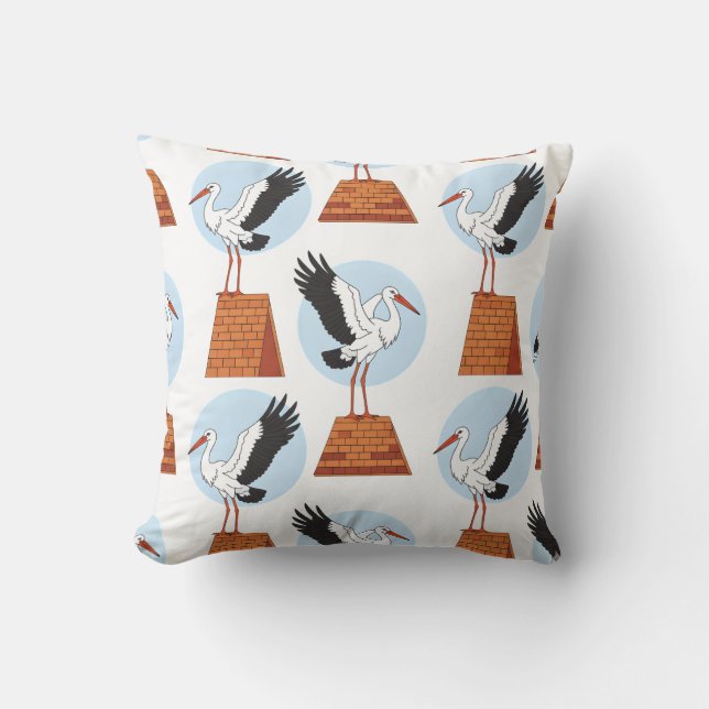 Cojín Decorativo Patrón de cigüeñal en la azotea (Anverso)