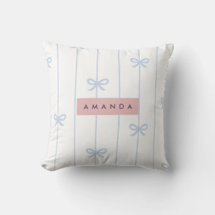 Cojín Decorativo Patrón de cinta azul Pastel personalizado