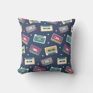 Cojín Decorativo Patrón de cintas de cassette retro