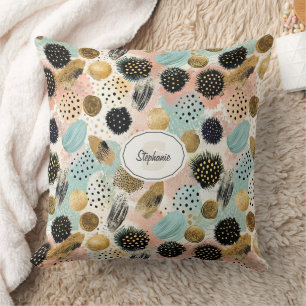Cojín Decorativo Patrón de círculo abstracto - con Purpurina y espe