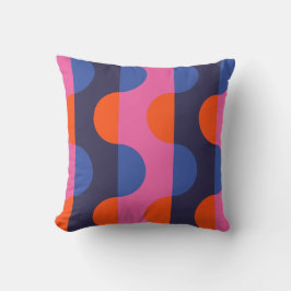 Cojín Decorativo Patrón de círculo abstracto moderno de mediados de