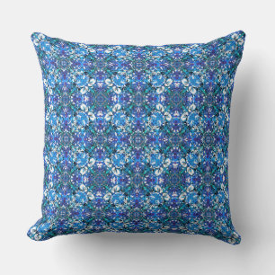 Cojín Decorativo Patrón de círculo azul, púrpura y blanco