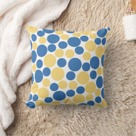 Cojín Decorativo Patrón de círculo azul y amarillo