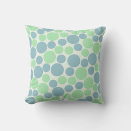 Cojín Decorativo Patrón de círculo azul y verde