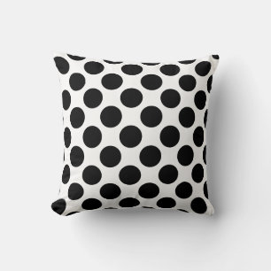 Cojín Decorativo Patrón de círculo negro elegante blanco