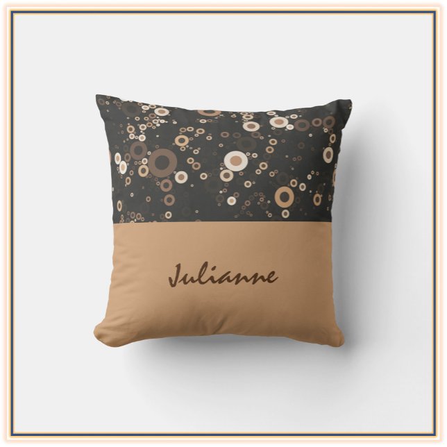 Cojín Decorativo Patrón de círculo retro Brown y Beige (Subido por el creador)