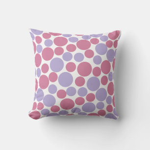 Cojín Decorativo Patrón de círculo rosa mate y lavanda