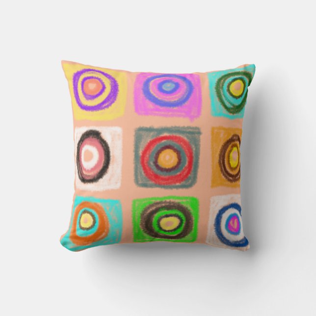 Cojín Decorativo patrón de círculos (Anverso)