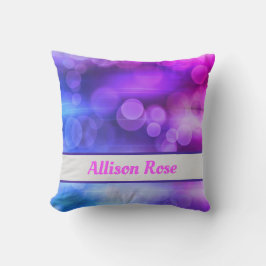 Cojín Decorativo Patrón de círculos abstractos rosados y púrpura