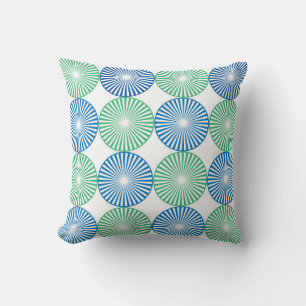 Cojín Decorativo Patrón de círculos azules y verdes