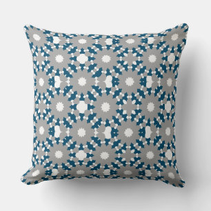 Cojín Decorativo Patrón de círculos conectados de color blanco y gr