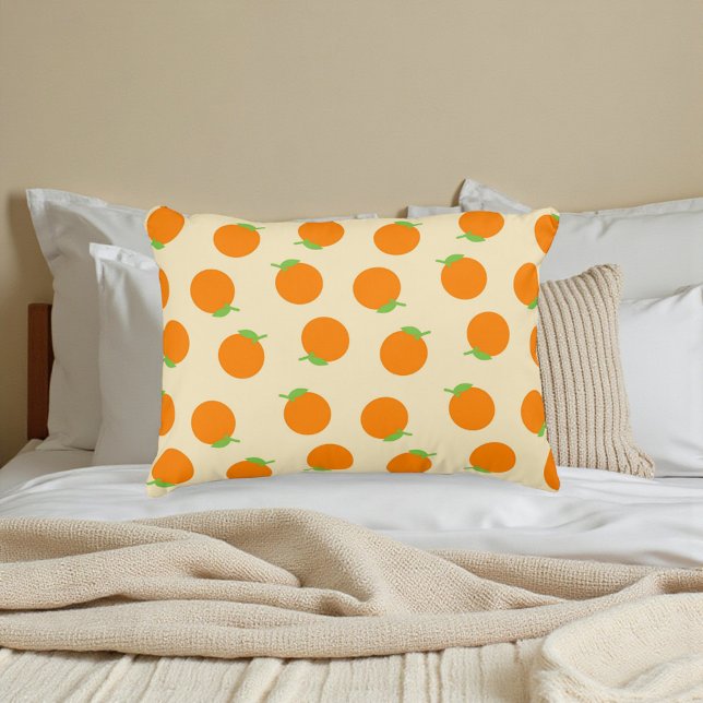 Cojín Decorativo Patrón de cítricos Naranja botánico (Botanical Orange Citrus Fruit Pattern Accent Pillow)