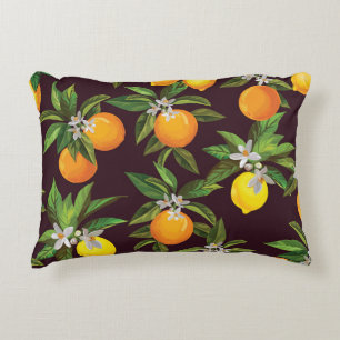 Cojín Decorativo Patrón de cítricos, Naranjas de Lemones Vintage.