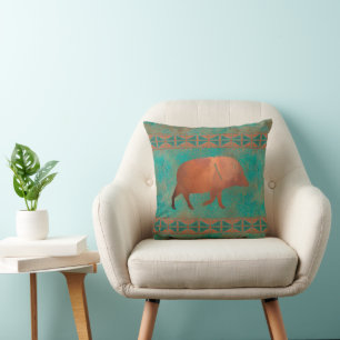 Cojín Decorativo Patrón de cobre teñido de azul verdoso Daddy Javel