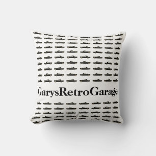 Cojín Decorativo Patrón de coche clásico #11 @ Garysretrogarage con