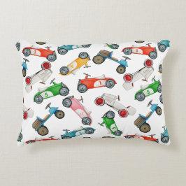 Cojín Decorativo Patrón de coche de carreras vintage