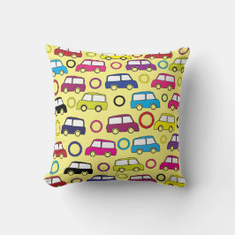 Cojín Decorativo Patrón de coches de juguete colorido para niños