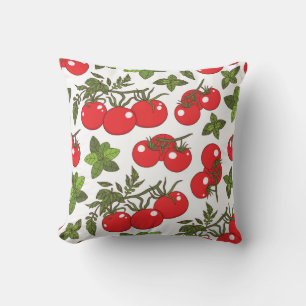 Cojín Decorativo Patrón de cocina sin soldadura de Tomato Basil
