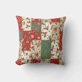 Cojín Decorativo Patrón de colcha de Navidad floral vintage caprich