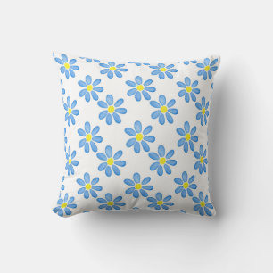 Cojín Decorativo Patrón de color azul margarita 2
