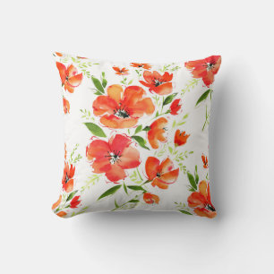 Cojín Decorativo Patrón de color de agua de adornos de Naranja suav