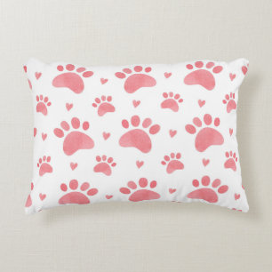 Cojín Decorativo Patrón de color de agua de las patas de gato