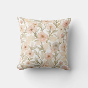 Cojín Decorativo Patrón de color de agua romántico floral sin foco