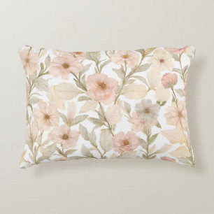 Cojín Decorativo Patrón de color de agua romántico floral sin foco