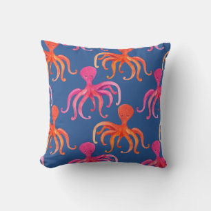 Cojín Decorativo Patrón de color de Octopus Personalizado colorido
