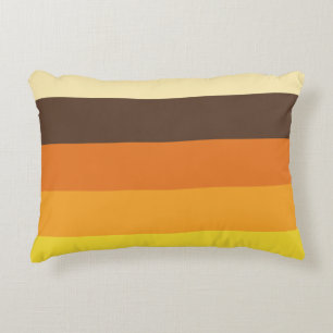 Cojín Decorativo Patrón de color retro a rayas de los años 70