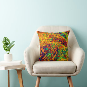 Cojín Decorativo Patrón de Color Vibrante Expresivo
