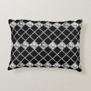 Cojín Decorativo patrón de comprobación blanco negro