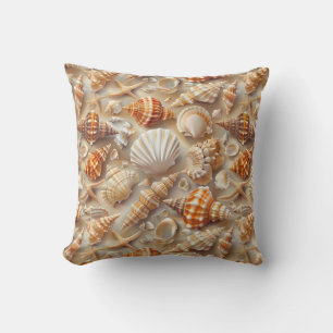 Cojín Decorativo Patrón de conchas marinas de elegancia costera