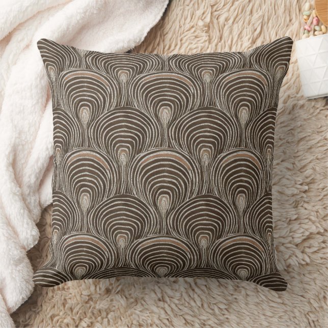 Cojín Decorativo patrón de conchas marrón bohemio (Manta)