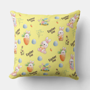 Cojín Decorativo Patrón de Conejos de Día de Pascua