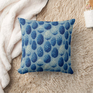 Cojín Decorativo Patrón de cono de pino azul de invierno