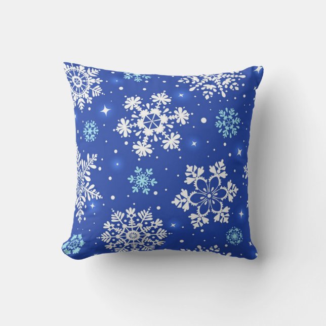 Cojín Decorativo Patrón de copo de nieve	 (Anverso)