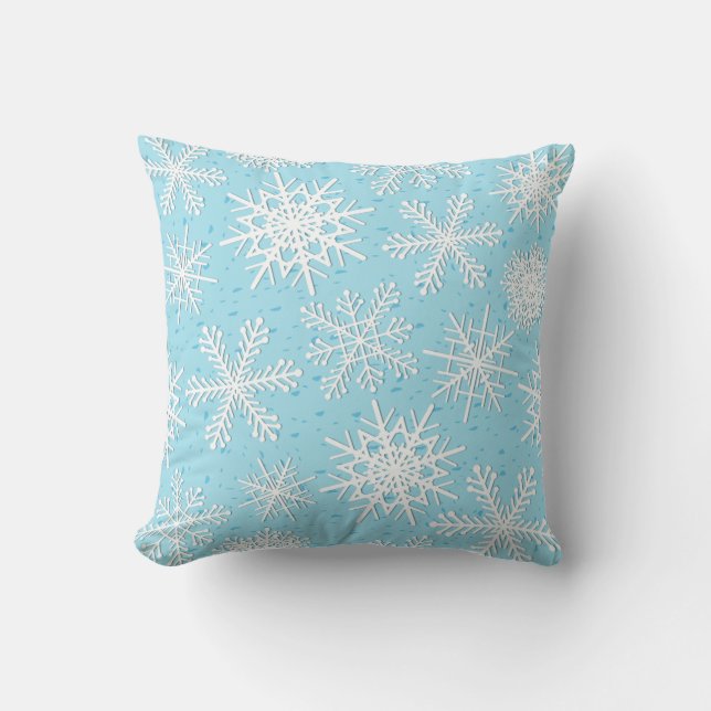 Cojín Decorativo Patrón de copo de nieve (Anverso)