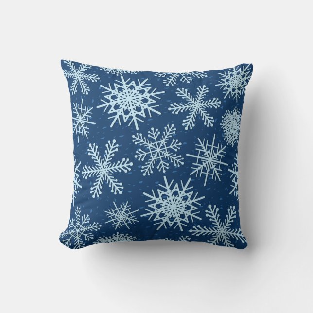 Cojín Decorativo Patrón de copo de nieve (Anverso)