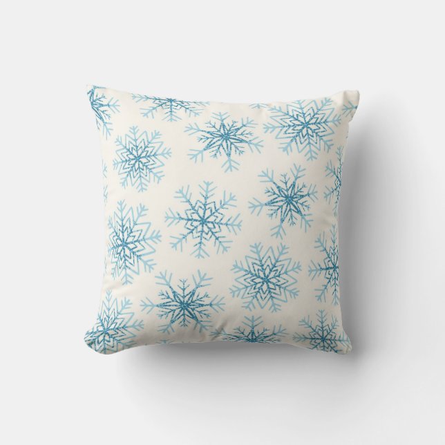 Cojín Decorativo Patrón de copo de nieve (Anverso)