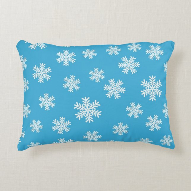 Cojín Decorativo Patrón de copo de nieve (Anverso)