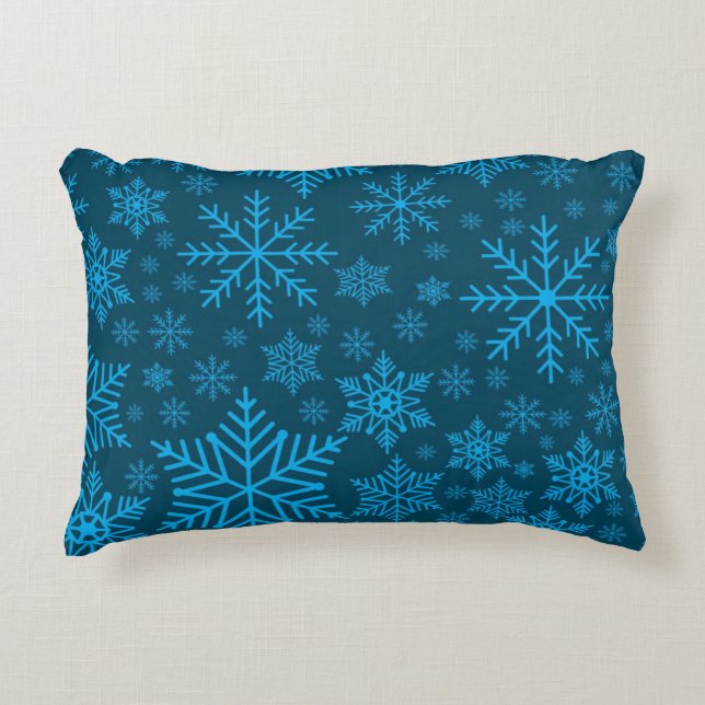 Cojín Decorativo Patrón de copo de nieve (Anverso)