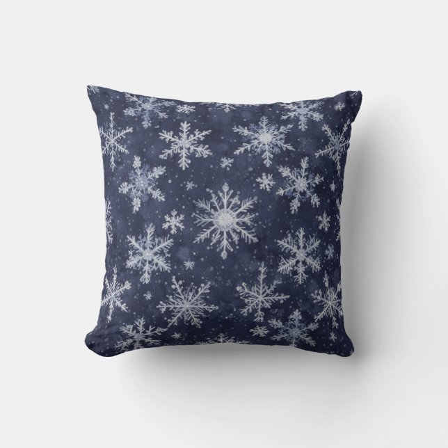 Cojín Decorativo Patrón de copo de nieve  (Anverso)