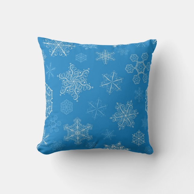 Cojín Decorativo Patrón de copo de nieve (Anverso)