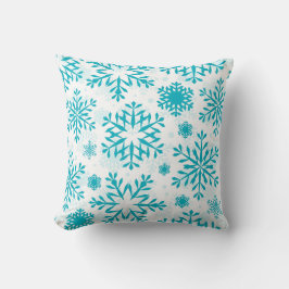 Cojín Decorativo Patrón de copo de nieve azul