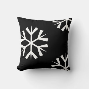 Cojín Decorativo patrón de COPO DE NIEVE blanco