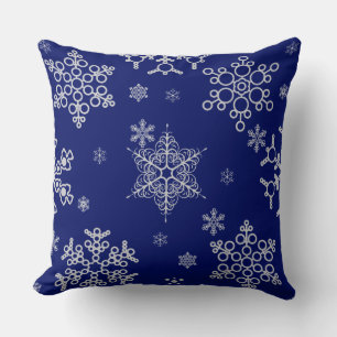 Cojín Decorativo Patrón de copo de nieve elegante y con estilo