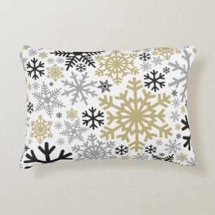 Cojín Decorativo Patrón de copo de nieve navideño