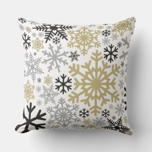 Cojín Decorativo Patrón de copo de nieve navideño